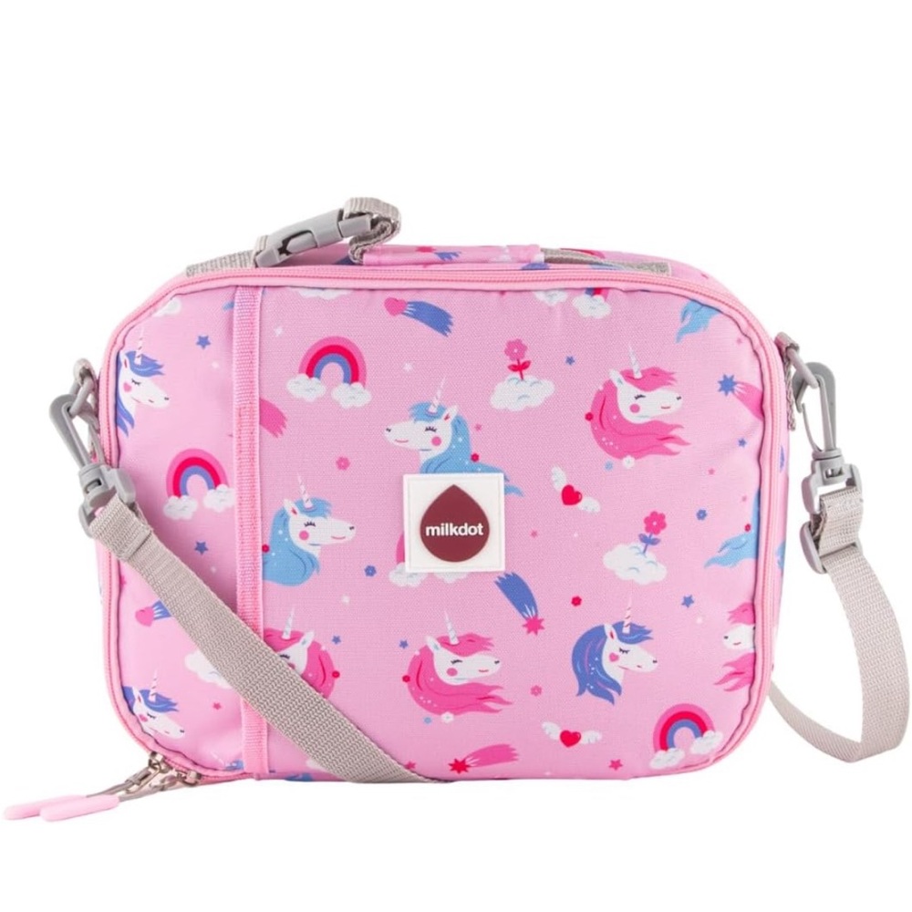 Milkdot Pink w Unicorn🦄Reusable Insulated Tote for Food🥗&Drinks🧃Lunch 🥪Bag